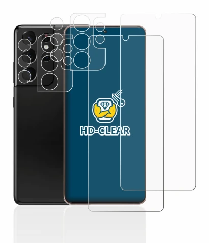 Abbildung des Geräts Samsung Galaxy S21 Ultra 5G (Display+Kamera) mit einer Vielzahl des Displayschutzes.