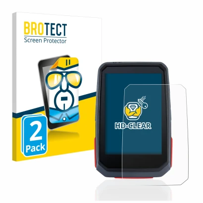 Vorderseite einer Produktverpackung mit dem Markenlogo BROTECT. Daneben ist das Gerät Sigma ROX 4.0 mit dem zugehörigen Displa