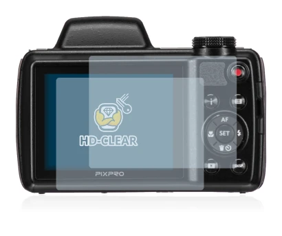 Abbildung des Geräts Kodak Pixpro AZ525 mit einer Vielzahl des Displayschutzes.