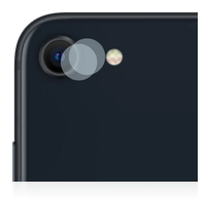 Abbildung des Geräts Apple iPhone SE 3 2022 (NUR Kameraschutz) mit einer Vielzahl des Displayschutzes.