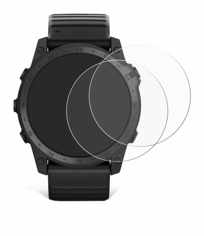 Abbildung des Geräts Garmin Tactix 7 Pro Ballistics mit einer Vielzahl des Displayschutzes.