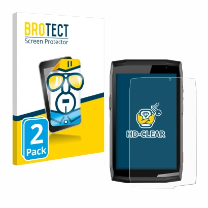 Vorderseite einer Produktverpackung mit dem Markenlogo BROTECT. Daneben ist das Gerät Crosscall Core T5 mit dem zugehörigen Di