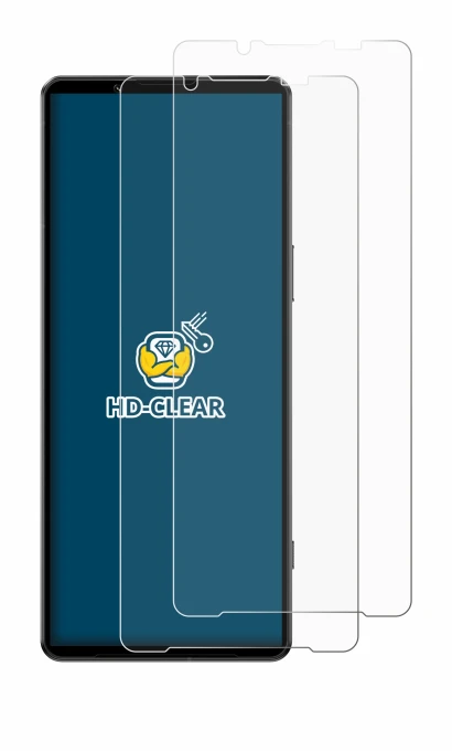 Abbildung des Geräts Sony Xperia 1 IV mit einer Vielzahl des Displayschutzes.