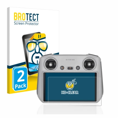 Vorderseite einer Produktverpackung mit dem Markenlogo BROTECT. Daneben ist das Gerät DJI RC Controller mit dem zugehörigen Di