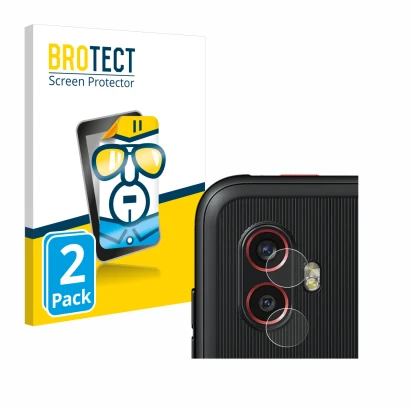 Vorderseite einer Produktverpackung mit dem Markenlogo BROTECT. Daneben ist das Gerät Samsung Galaxy Xcover 6 Pro (NUR Kameras