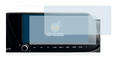 Abbildung des Geräts Hyundai i20 2022 Infotainment System 10" mit einer Vielzahl des Displayschutzes.