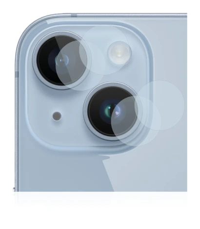 Abbildung des Geräts Apple iPhone 14 (NUR Kameraschutz) mit einer Vielzahl des Displayschutzes.