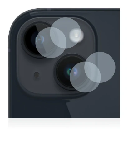 Abbildung des Geräts Apple iPhone 14 Plus (NUR Kameraschutz) mit einer Vielzahl des Displayschutzes.