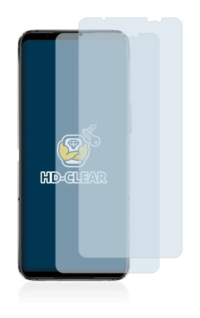 Abbildung des Geräts ASUS ROG Phone 6D Ultimate mit einer Vielzahl des Displayschutzes.