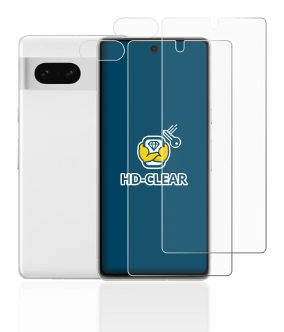 Abbildung des Geräts Google Pixel 7 (Display+Kamera) mit einer Vielzahl des Displayschutzes.