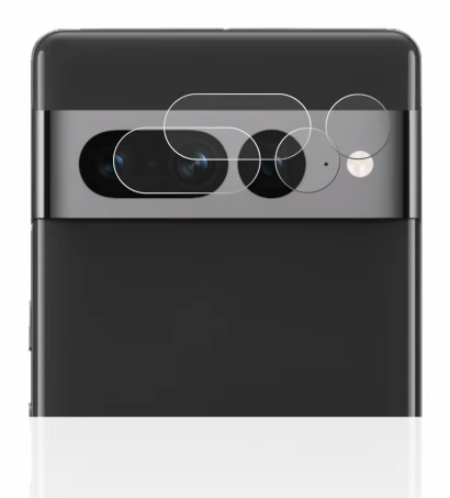 Abbildung des Geräts Google Pixel 7 Pro (NUR Kameraschutz) mit einer Vielzahl des Displayschutzes.