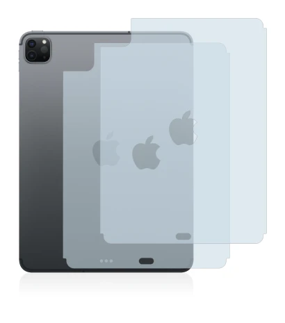 Abbildung des Geräts Apple iPad Pro 11" 2022 (Rückseite, 4. Gen.) mit einer Vielzahl des Displayschutzes.