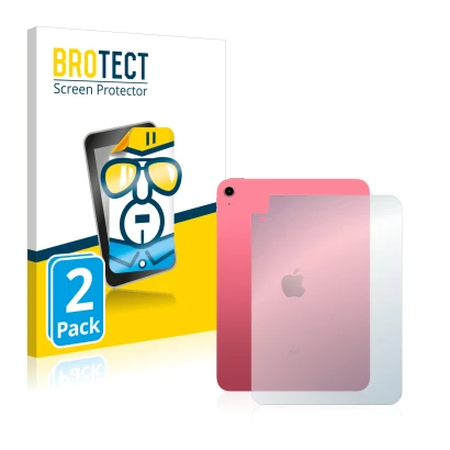 Vorderseite einer Produktverpackung mit dem Markenlogo BROTECT. Daneben ist das Gerät Apple iPad 10.9" WiFi 2022 (Rückseite, 1