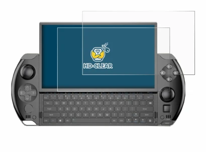 Abbildung des Geräts GPD Win 4 mit einer Vielzahl des Displayschutzes.