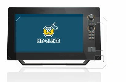 Abbildung des Geräts Humminbird Apex 13 MEGA SI+ mit einer Vielzahl des Displayschutzes.