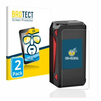 Vorderseite einer Produktverpackung mit dem Markenlogo BROTECT. Daneben ist das Gerät Smok G-Priv 4 mit dem zugehörigen Displa