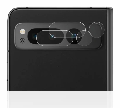 Abbildung des Geräts Google Pixel Fold (NUR Kameraschutz) mit einer Vielzahl des Displayschutzes.