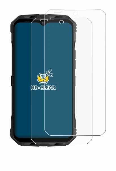 Abbildung des Geräts Doogee V30T mit einer Vielzahl des Displayschutzes.