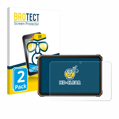 Vorderseite einer Produktverpackung mit dem Markenlogo BROTECT. Daneben ist das Gerät Blackview Active 8 Pro 10.36" mit dem zu