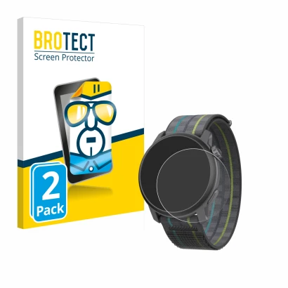 Vorderseite einer Produktverpackung mit dem Markenlogo BROTECT. Daneben ist das Gerät Coros Pace 3 mit dem zugehörigen Display