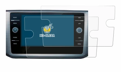 Abbildung des Geräts Volkswagen Passat B8 Discover Media 8" mit einer Vielzahl des Displayschutzes.