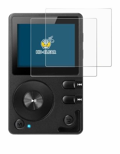 Abbildung des Geräts Hifi Walker H2 mit einer Vielzahl des Displayschutzes.