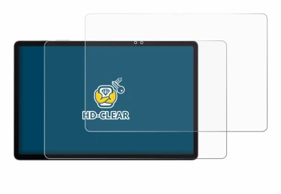 Abbildung des Geräts Samsung Galaxy Tab S9 FE+ mit einer Vielzahl des Displayschutzes.