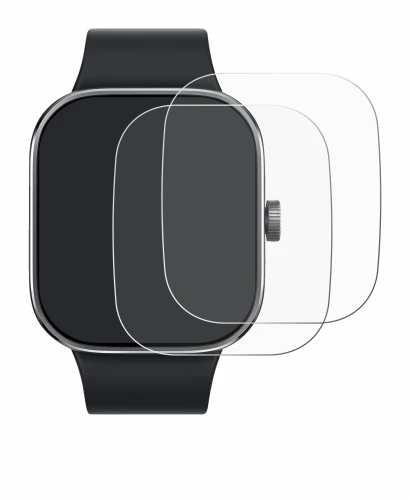 Abbildung des Geräts Xiaomi Redmi Watch 4 mit einer Vielzahl des Displayschutzes.