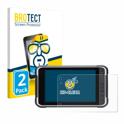 Vorderseite einer Produktverpackung mit dem Markenlogo BROTECT. Daneben ist das Gerät Handheld Algiz RT8 mit dem zugehörigen D