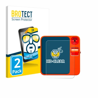 Vorderseite einer Produktverpackung mit dem Markenlogo BROTECT. Daneben ist das Gerät rabbit r1 mit dem zugehörigen Displaysch