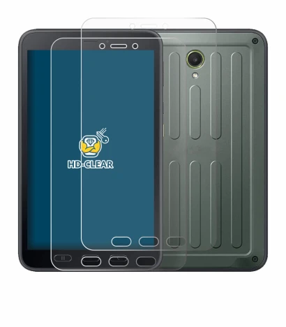 Abbildung des Geräts Samsung Galaxy Tab Active 5 (Hochformat) mit einer Vielzahl des Displayschutzes.