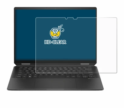 Abbildung des Geräts HP Spectre x360 (14-e) 2024 mit einer Vielzahl des Displayschutzes.