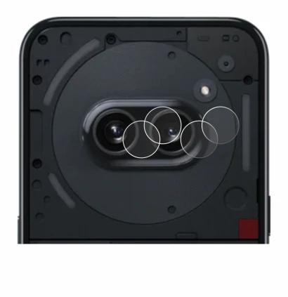 Abbildung des Geräts Nothing Phone (2a) (NUR Kameraschutz) mit einer Vielzahl des Displayschutzes.