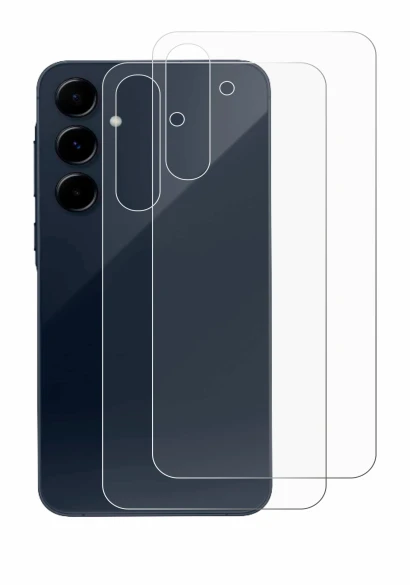 Abbildung des Geräts Samsung Galaxy A35 5G (Rückseite) mit einer Vielzahl des Displayschutzes.