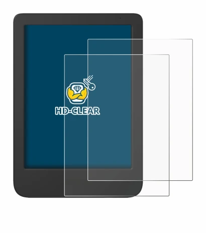 Abbildung des Geräts Tolino Shine 5 2024 mit einer Vielzahl des Displayschutzes.