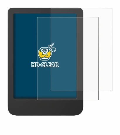 Abbildung des Geräts Tolino Shine 5 Color 2024 mit einer Vielzahl des Displayschutzes.