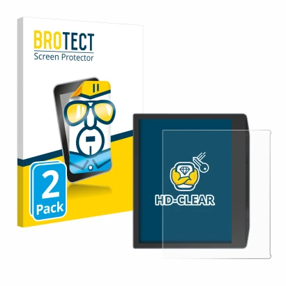 Vorderseite einer Produktverpackung mit dem Markenlogo BROTECT. Daneben ist das Gerät PocketBook Era Color mit dem zugehörigen