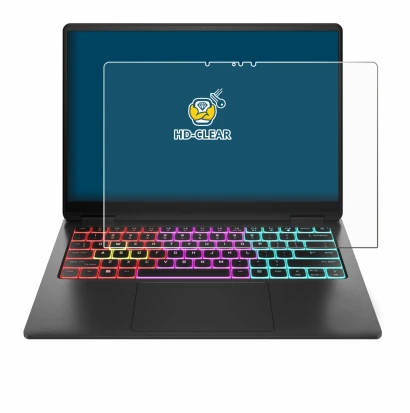 Abbildung des Geräts HP Omen Transcend 14 mit einer Vielzahl des Displayschutzes.