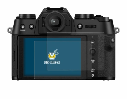 Abbildung des Geräts Fujifilm X-T50 mit einer Vielzahl des Displayschutzes.