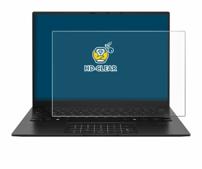 Abbildung des Geräts ASUS ZenBook 14 OLED UM3406 mit einer Vielzahl des Displayschutzes.