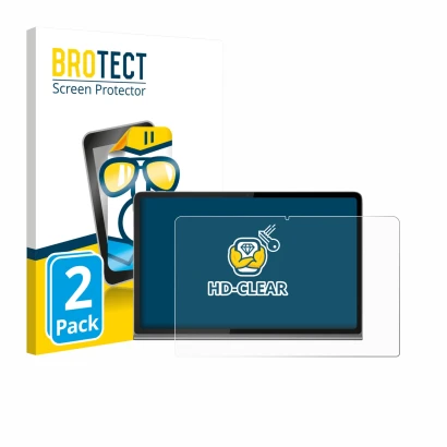 Vorderseite einer Produktverpackung mit dem Markenlogo BROTECT. Daneben ist das Gerät Lenovo Tab Plus mit dem zugehörigen Disp