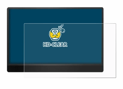 Abbildung des Geräts MSI Pro MP161 E2 mit einer Vielzahl des Displayschutzes.