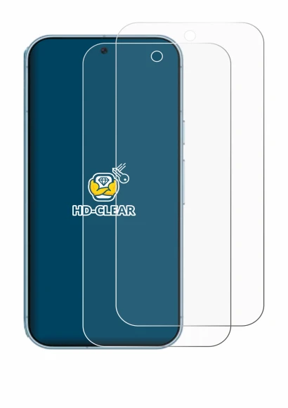 Abbildung des Geräts Google Pixel 9 Pro mit einer Vielzahl des Displayschutzes.