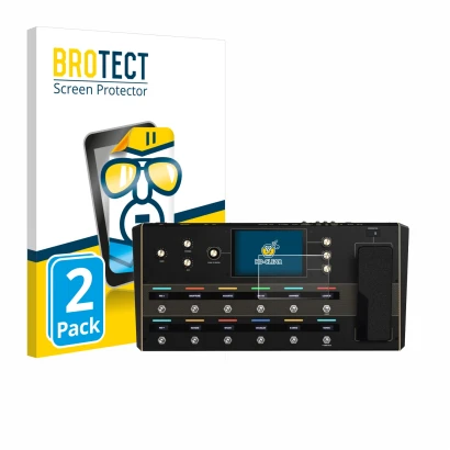 Vorderseite einer Produktverpackung mit dem Markenlogo BROTECT. Daneben ist das Gerät Headrush Prime mit dem zugehörigen Displ