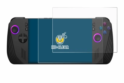 Abbildung des Geräts ASUS ROG Ally X (2024) mit einer Vielzahl des Displayschutzes.