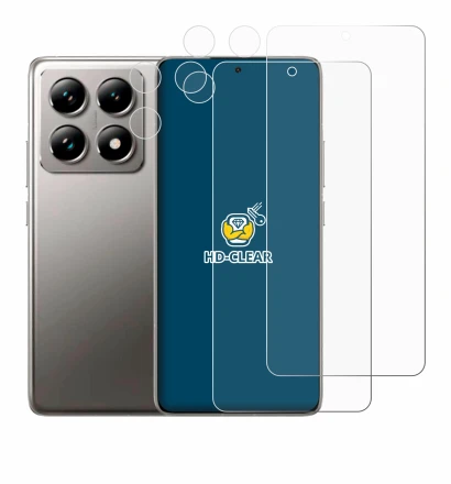 Abbildung des Geräts Xiaomi 14T (Display+Kamera) mit einer Vielzahl des Displayschutzes.