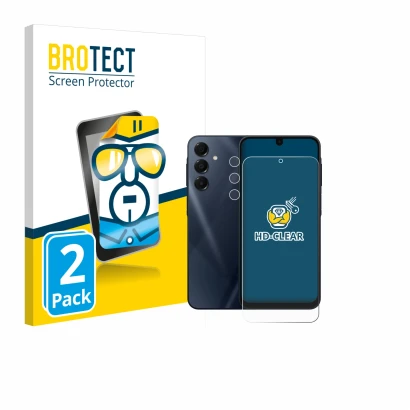 Vorderseite einer Produktverpackung mit dem Markenlogo BROTECT. Daneben ist das Gerät Samsung Galaxy A16 5G (Display+Kamera) m