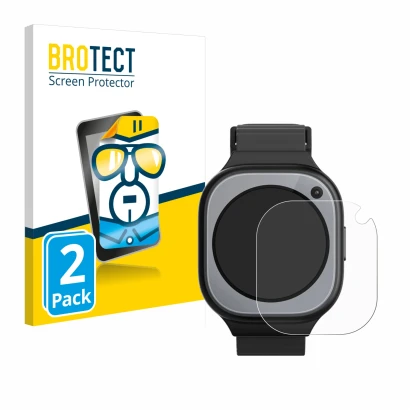 Vorderseite einer Produktverpackung mit dem Markenlogo BROTECT. Daneben ist das Gerät Xplora X6Pro mit dem zugehörigen Display