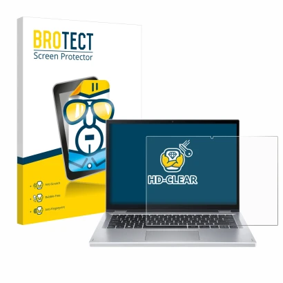 Vorderseite einer Produktverpackung mit dem Markenlogo BROTECT. Daneben ist das Gerät Acer Aspire 3 Spin A3SP14 mit dem zugehö