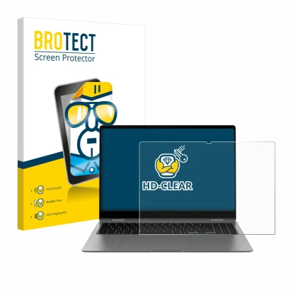Vorderseite einer Produktverpackung mit dem Markenlogo BROTECT. Daneben ist das Gerät Samsung Galaxy Book5 Pro 360 16
